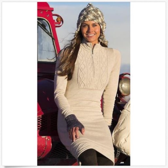 Athleta Dresses & Skirts - Athleta Sawtooth Sweater Dress Oatmeal Cream